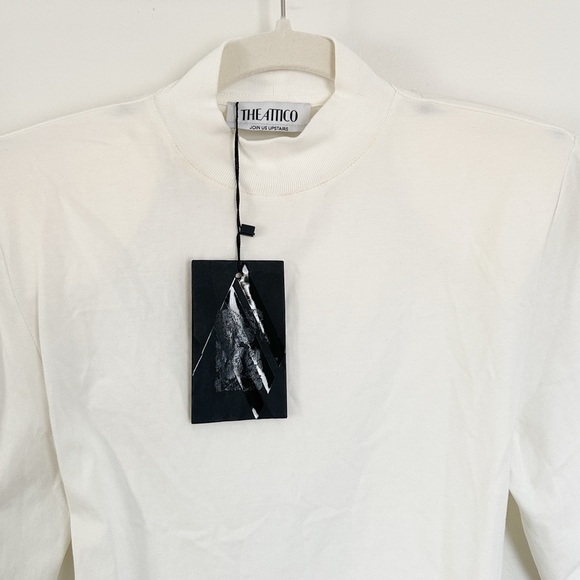 The Attico Aurelie Tie Wrap Belt T-Shirt White Size 38 IT 0 US - Picture 11 of 11